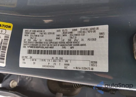 2025 Ford Bronco Outer Banks z USA, uszkodzony, nr VIN 1FMEE8BP0SLA61460